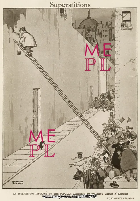 : Superstitions by William Heath Robinson : Superstitions by William Heath Robinson