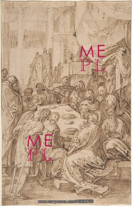: The Last Supper, 16th century, Pen and brown ink : The Last Supper, 16th century, Pen and brown ink