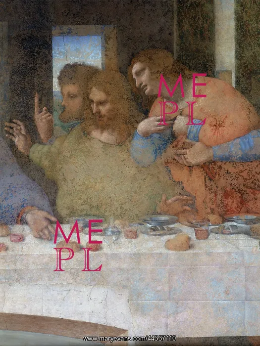 : The Last Supper (detail), by Leonardo da Vinci : The Last Supper (detail), by Leonardo da Vinci