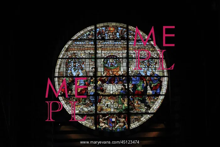 : Last Supper, stained glass window, Siena Cathedral : Last Supper, stained glass window, Siena Cathedral