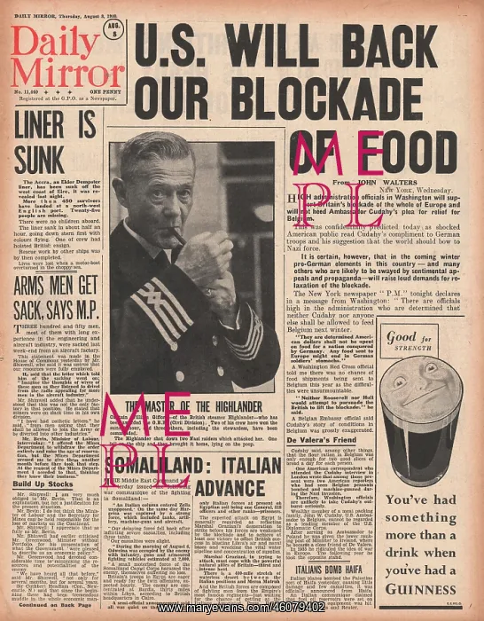 : US Support Britains Blockade of Europe : US Support Britains Blockade of Europe