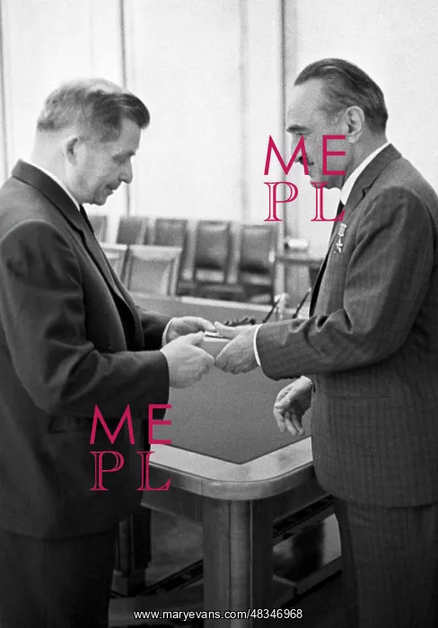 : Supreme Soviet Chairman Mikoyan awards Soviet : Supreme Soviet Chairman Mikoyan awards Soviet