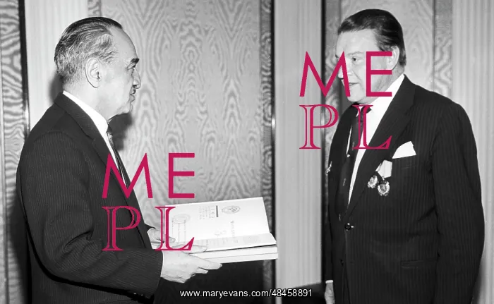 : Supreme Soviet Chairman Mikoyan awards Soviet : Supreme Soviet Chairman Mikoyan awards Soviet