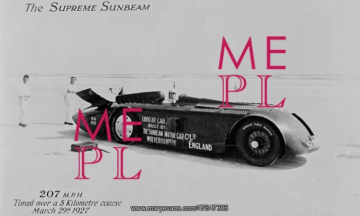 : The Supreme Sunbeam with Henry Segrave at the wheel : The Supreme Sunbeam with Henry Segrave at the wheel
