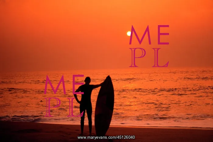 : Surfer standing admiring a Cornish Sunset
