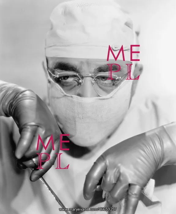  : Surgeon in a surgical mask operating