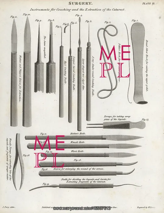 : Surgical equipment for couching and the extraction : Surgical equipment for couching and the extraction