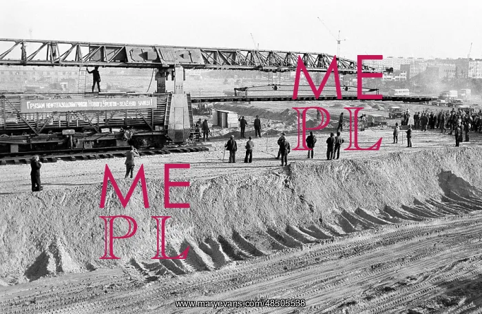 : Surgut - Urengoy railway under construction, 1982 : Surgut - Urengoy railway under construction, 1982