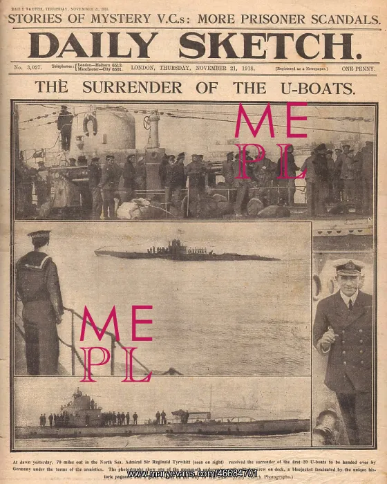 : Surrender of German U Boats at Harwich, WW1 : Surrender of German U Boats at Harwich, WW1