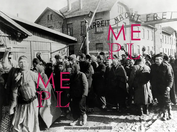 : Survivors of Auschwitz leaving the camp : Survivors of Auschwitz leaving the camp