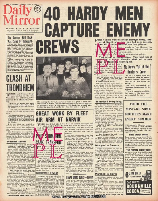 : Survivors of HMS Hardy arrive back from Narvik : Survivors of HMS Hardy arrive back from Narvik