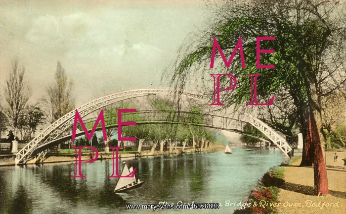 : The Suspension Bridge and River Ouse, Bedford : The Suspension Bridge and River Ouse, Bedford