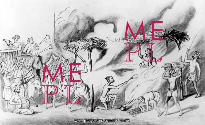  : Suttee. The cult of suttee or sati, burning the widow on the funeral pyre