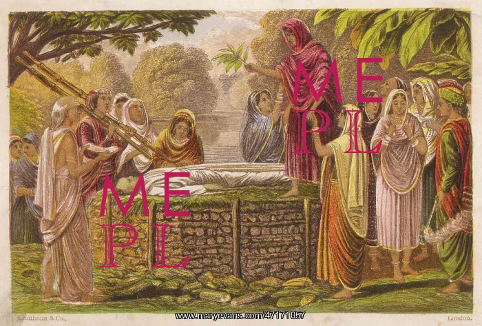  : SUTTEE. An Indian widow prepares to join her dead husband on the funeral pyre