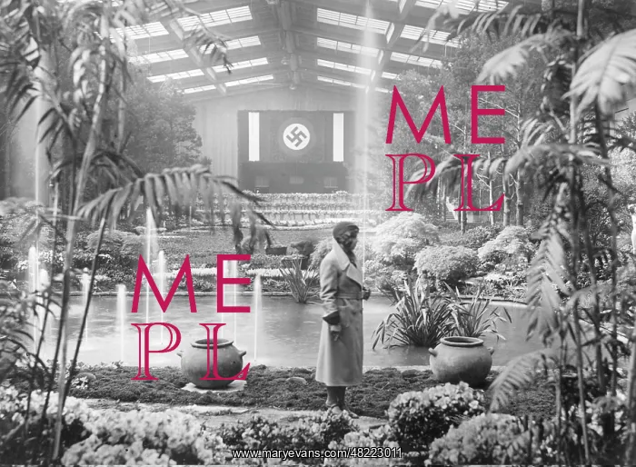: Swastika flag at a horticultural show in Berlin, 1933 : Swastika flag at a horticultural show in Berlin, 1933
