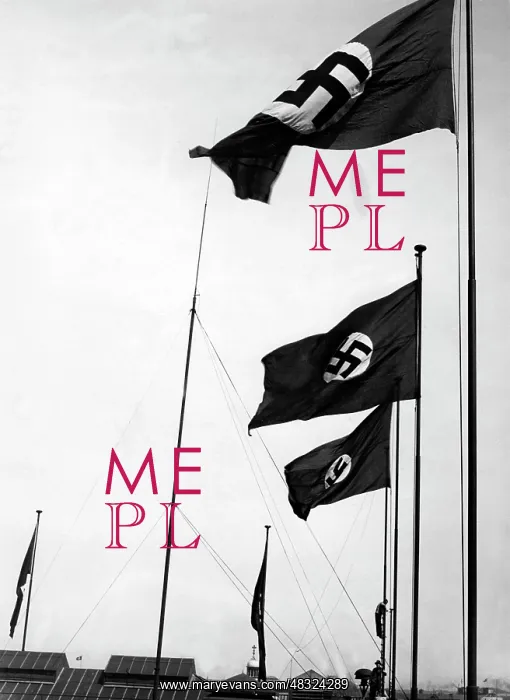 : Swastika flags are blowing after the victorious : Swastika flags are blowing after the victorious