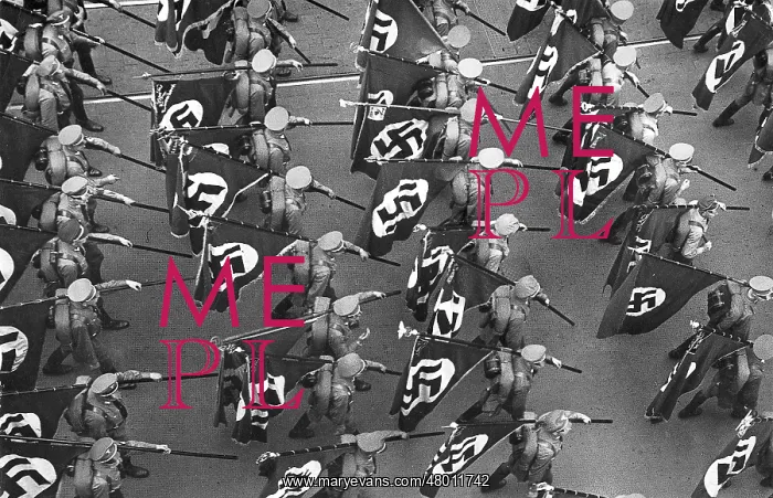 : Swastika flags at the Nuremberg Rally, 1935 : Swastika flags at the Nuremberg Rally, 1935