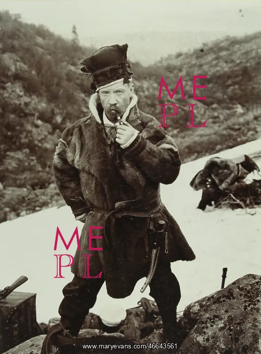 : Sweden. Pipe smoking Sami with typical headgear. About? : Sweden. Pipe smoking Sami with typical headgear. About?