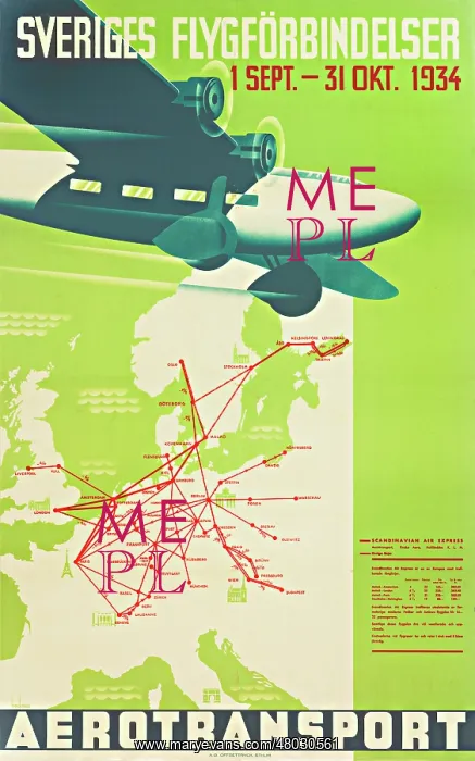 : Swedish airline poster : Swedish airline poster