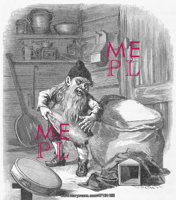 : Swedish Nisse stealing flour : Swedish Nisse stealing flour