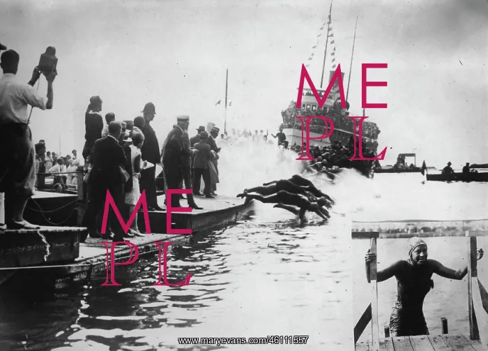 : The swimmer Martha Norelius (right) : The swimmer Martha Norelius (right)