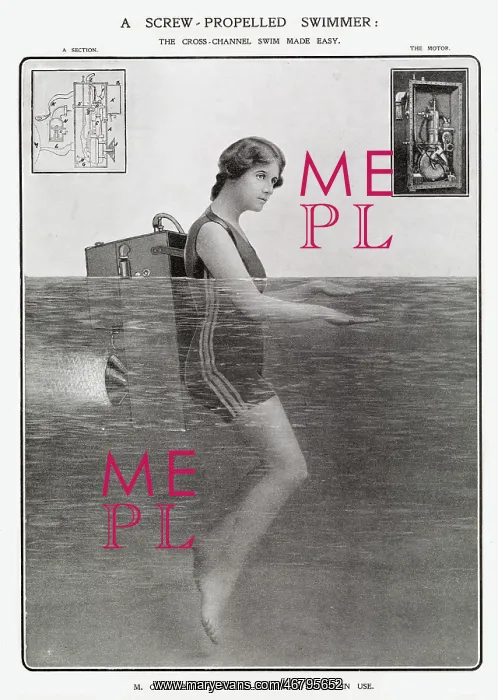 : Swimming Apparatus - Propelled Swimmer 1906 : Swimming Apparatus - Propelled Swimmer 1906