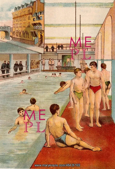 : Swimming pool at Boy's Home, Stepney, London circa 1900 : Swimming pool at Boy's Home, Stepney, London circa 1900