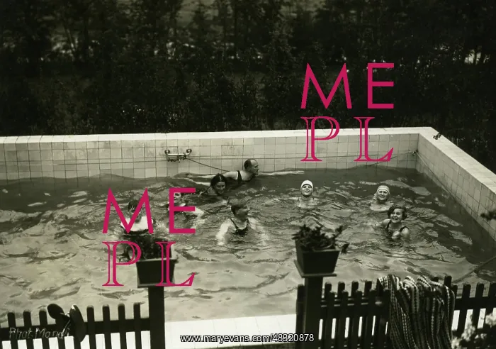 : Swimming pool in the garden, 1929 : Swimming pool in the garden, 1929