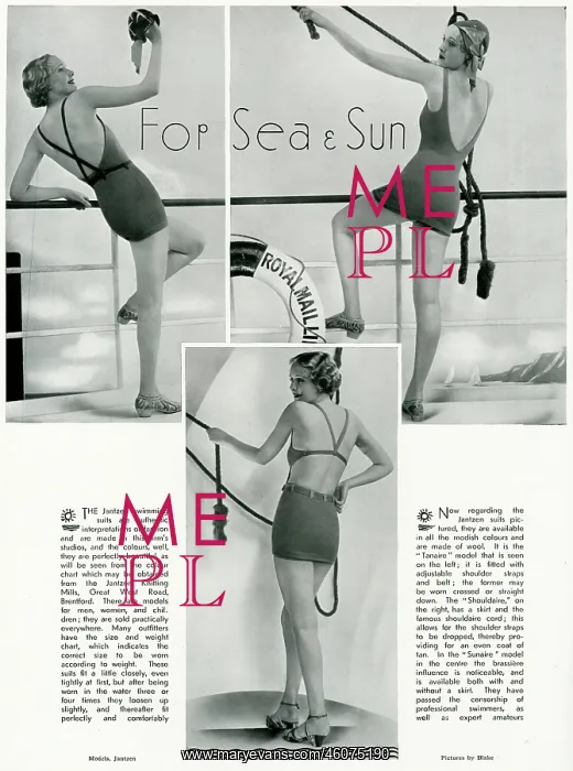 : Swimwear for the sea and sun 1933 : Swimwear for the sea and sun 1933