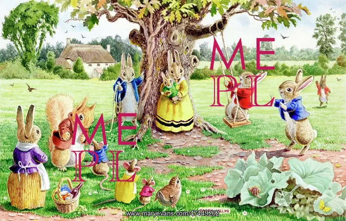 : The Swing with rabbits, squirrel, mice : The Swing with rabbits, squirrel, mice