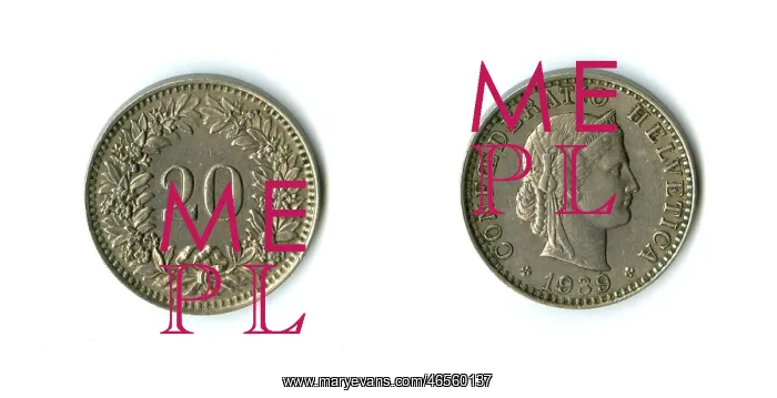 : Swiss Confederation coin, 20 Rappen : Swiss Confederation coin, 20 Rappen