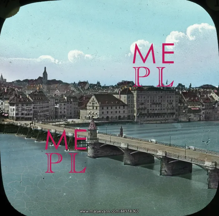 : Switzerland - Basel, Old Bridge and Three Kings Hotel : Switzerland - Basel, Old Bridge and Three Kings Hotel