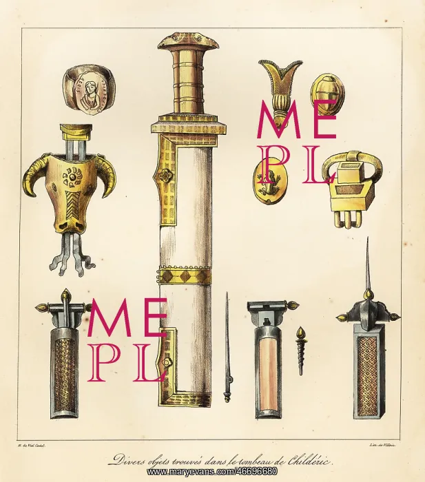  : Sword, scabbard, signet ring, buckle from the