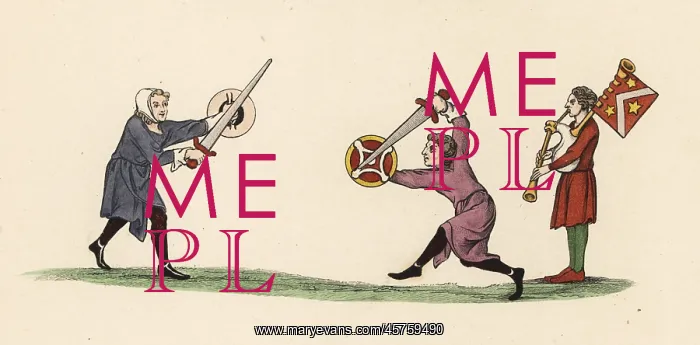 : Swordfight to music, 13th century : Swordfight to music, 13th century