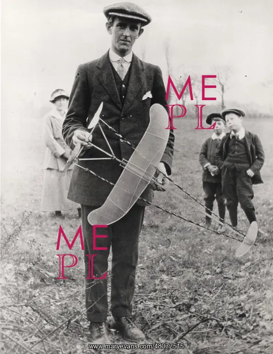 : Sydney Camm with an aircraft model at Byfleet : Sydney Camm with an aircraft model at Byfleet