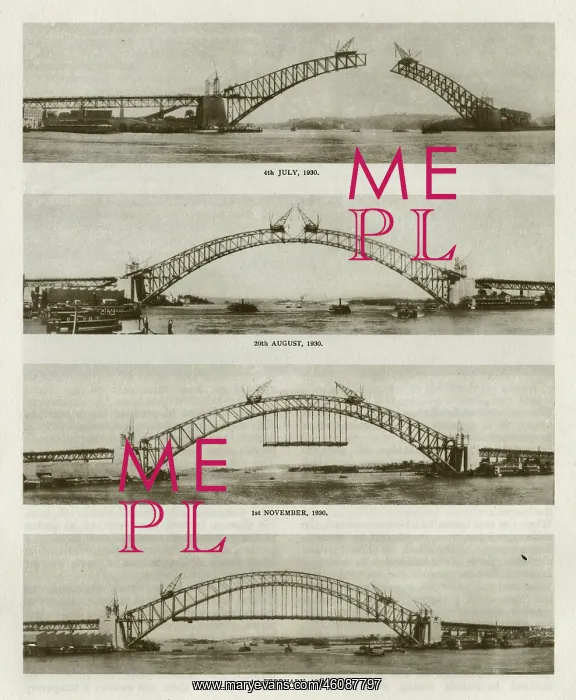 : Sydney Harbour Bridge under construction : Sydney Harbour Bridge under construction