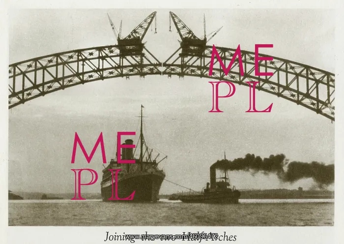 : Sydney Harbour Bridge under construction : Sydney Harbour Bridge under construction