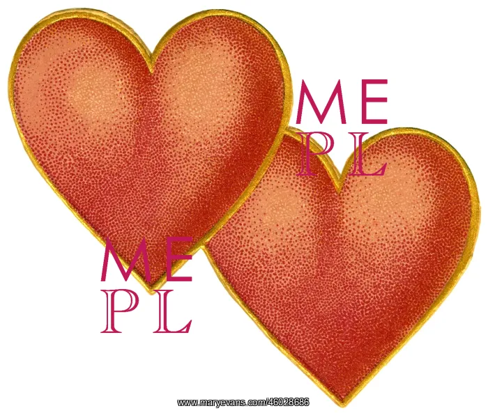  : symbol  /  emblem  /  icon, heart, two hearts, lithograph
