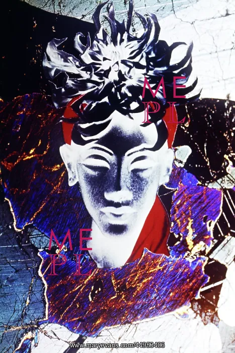 : Symbolic B / W Negative Face of Asian Buddhist Deity : Symbolic B / W Negative Face of Asian Buddhist Deity