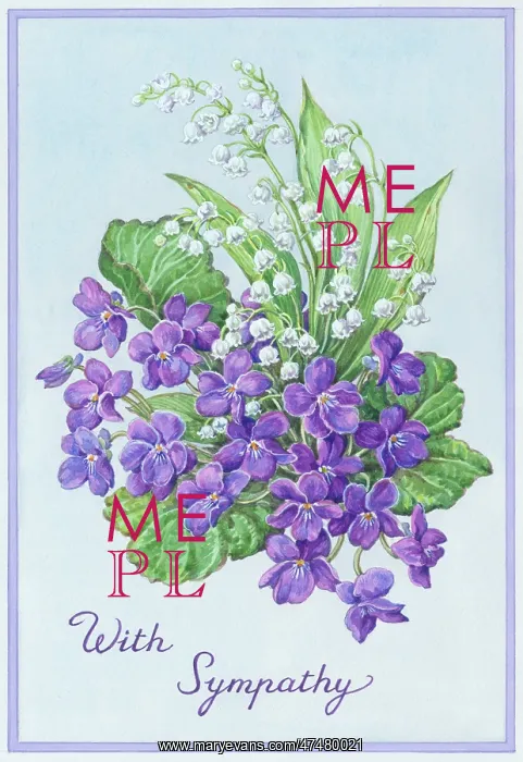  : With Sympathy ' Lily of the Valley and Violets