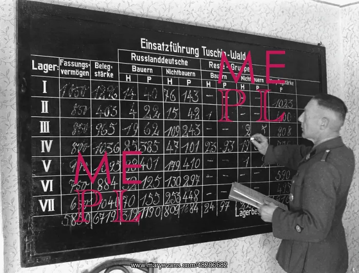 : Synoptic table on the occupancy in the German camp in Warthe : Synoptic table on the occupancy in the German camp in Warthe