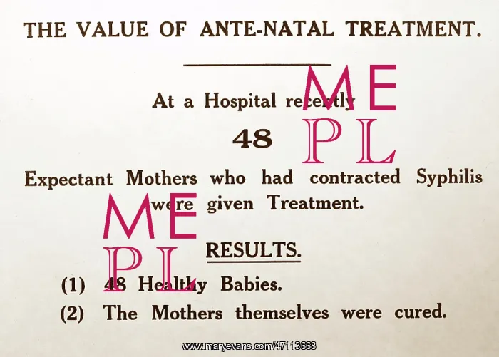 : Syphilis and pregnancy, 1920s projection slide : Syphilis and pregnancy, 1920s projection slide