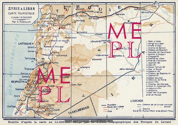  : Syria and Lebanon - Tourist Map