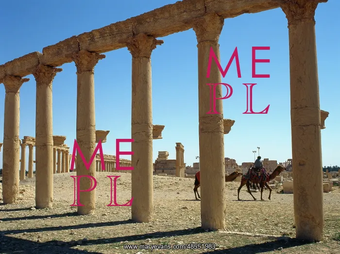 : Syria. Ruins of Palmyra. Middle East. Colonnade. 3rd century : Syria. Ruins of Palmyra. Middle East. Colonnade. 3rd century