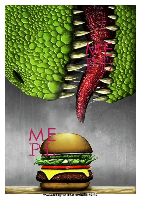 : T-rex with cheeseburger : T-rex with cheeseburger