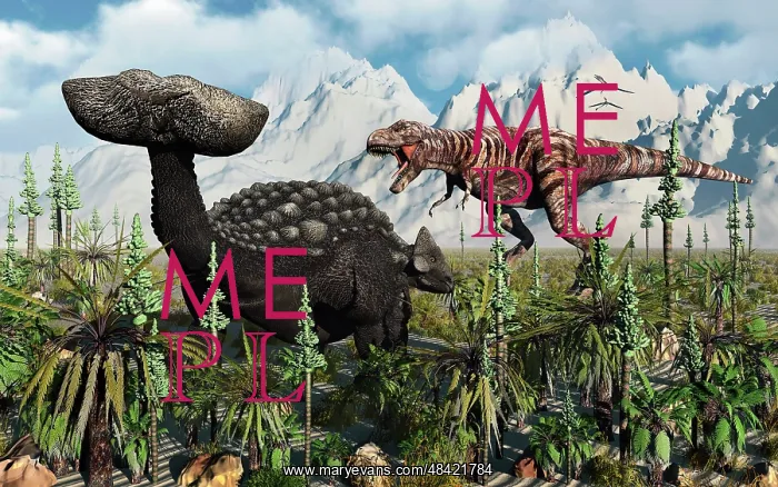 : A T Rex confronts an Ankylosaurus dinosaur : A T Rex confronts an Ankylosaurus dinosaur