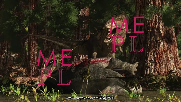 : A T-Rex returns to his kill and finds some poaching raptors : A T-Rex returns to his kill and finds some poaching raptors