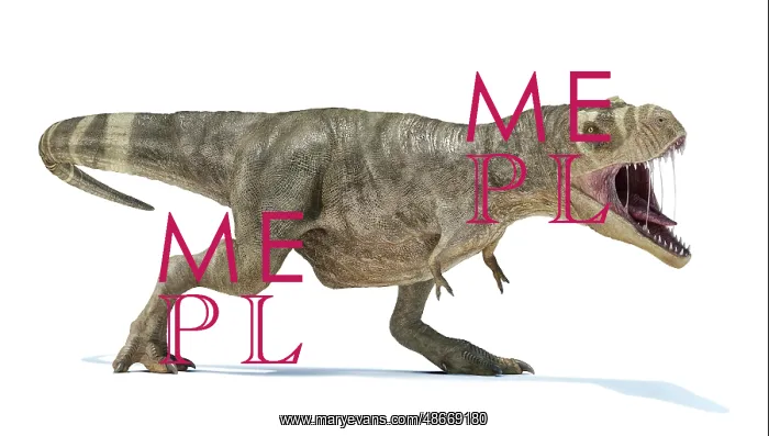 : T-rex roaring, perspective view with dropped shadow : T-rex roaring, perspective view with dropped shadow