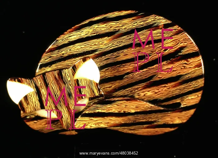  : Tabby cat made of wood