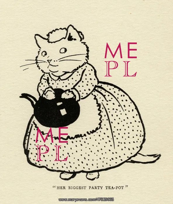: Tabitha the cat with her biggest party teapot : Tabitha the cat with her biggest party teapot